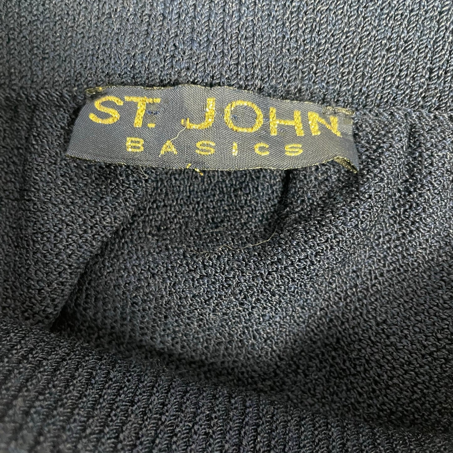St. John Basics Santana Knit Navy Knee Length Pencil Skirt Womens Size 4