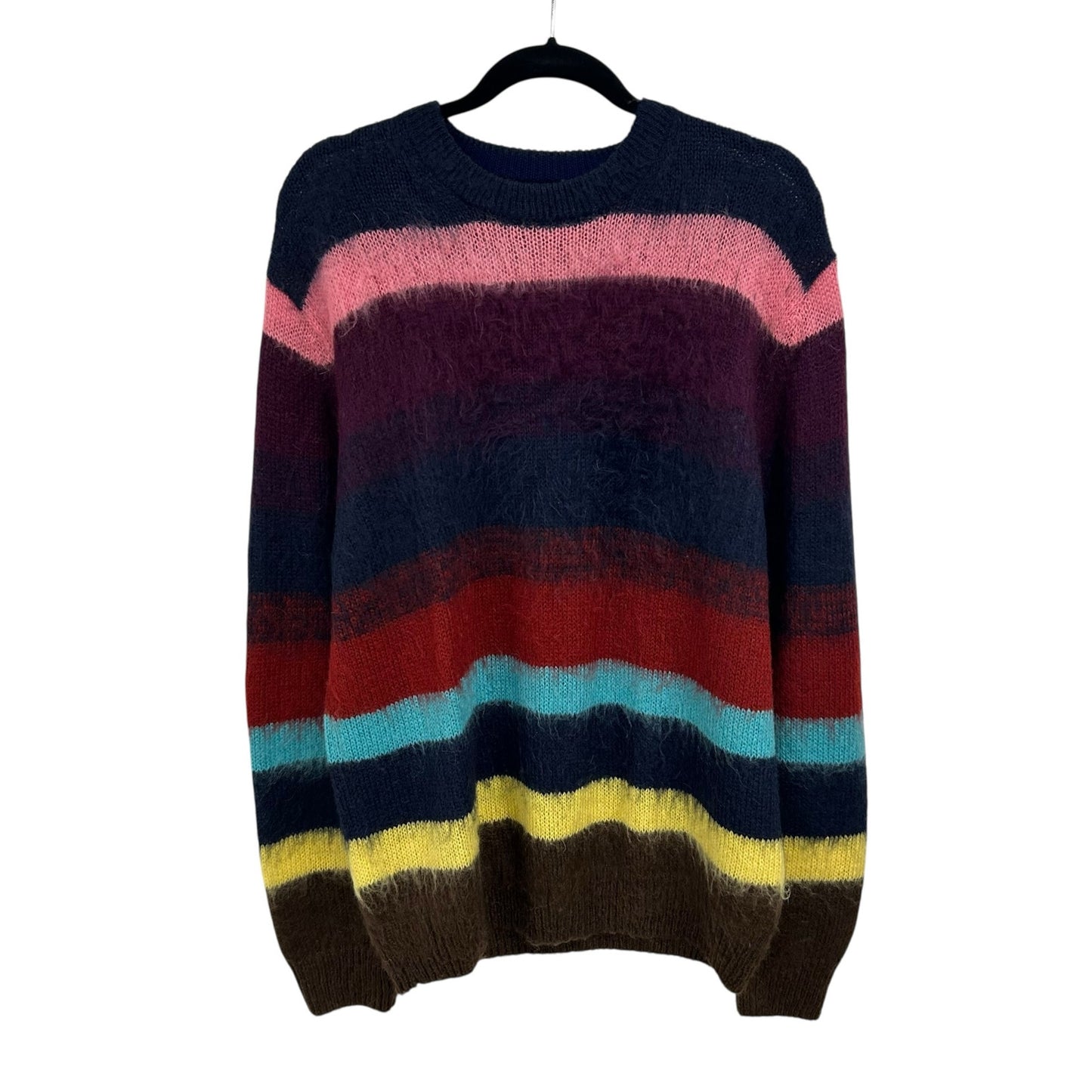 PS Paul Smith Multicolor Ombre Stripe Mohair Crewneck Sweater Mens Large