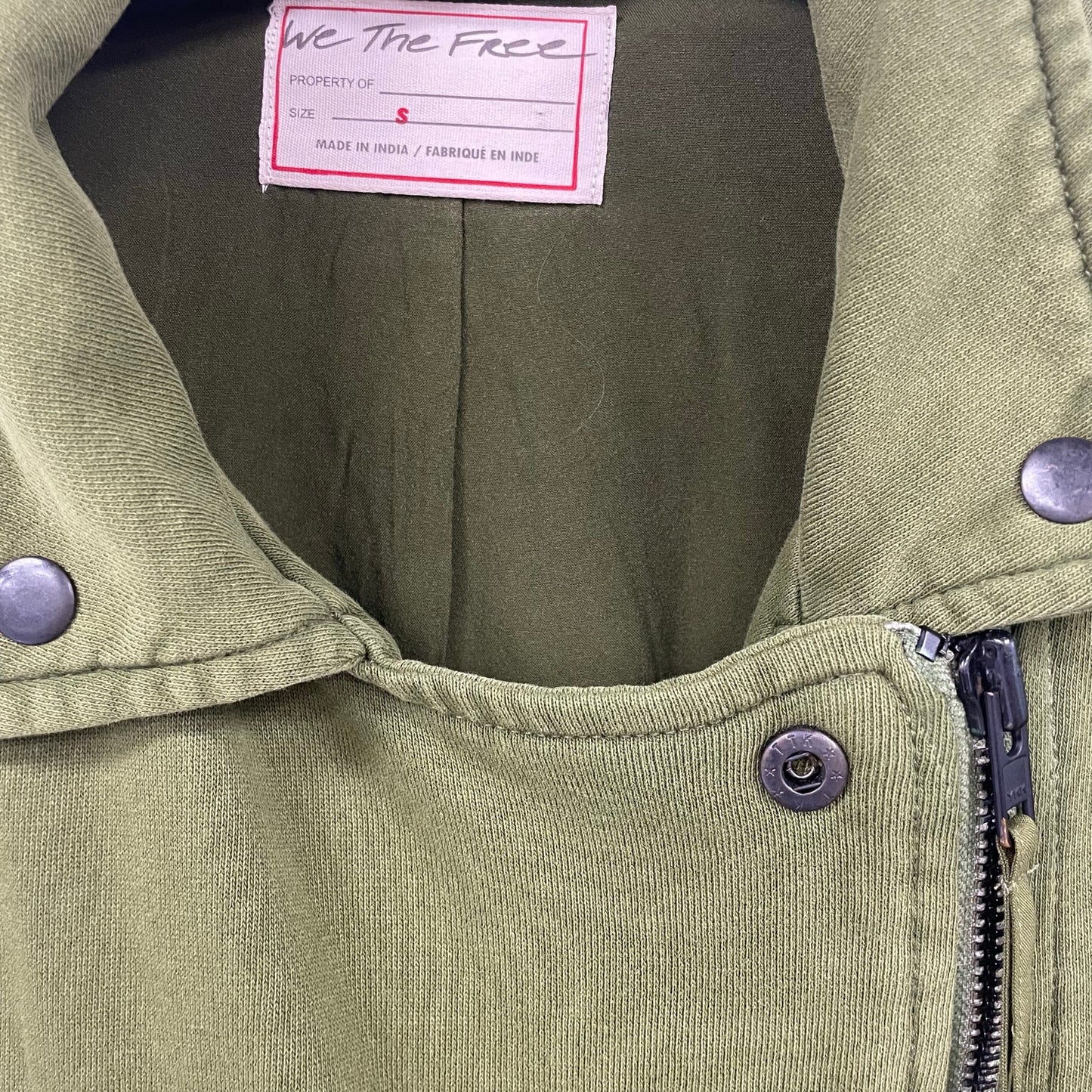 Free People We The Free Rebel Knit Oversized Moto Jacket Green Womens Small