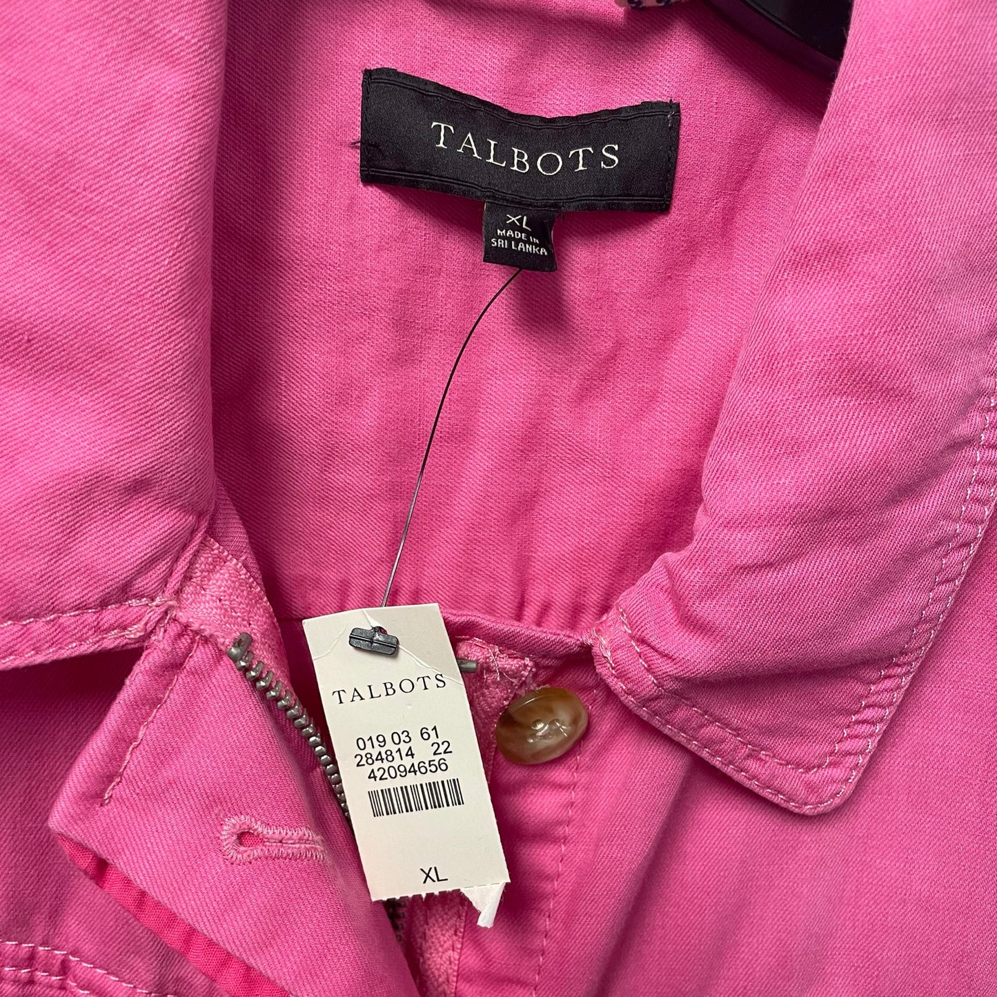 NWT Talbots Linen Blend Utility Jacket Pink Cinchable Waist Womens XL
