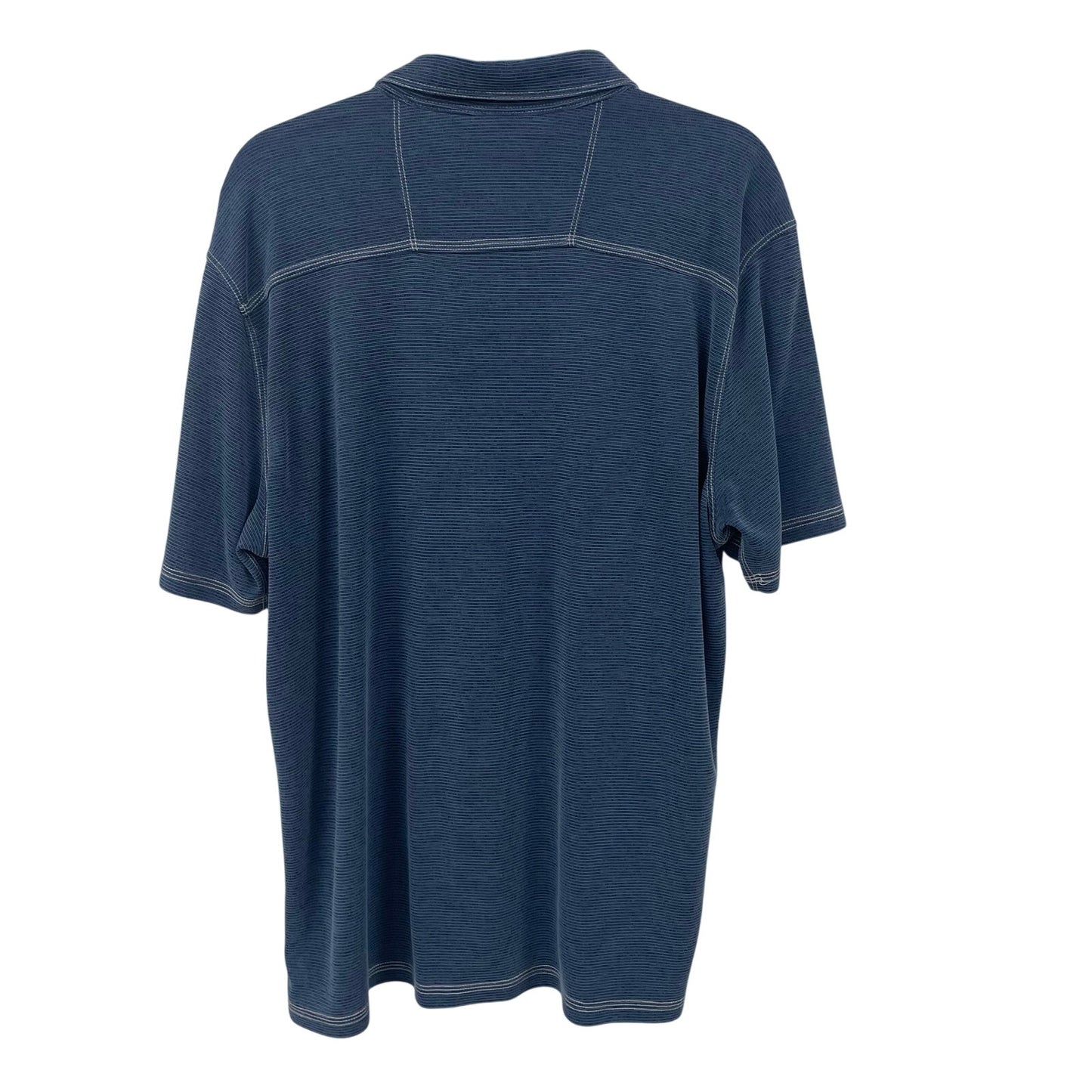 Tommy Bahama Navy Striped Short Sleeve Polo Shirt Mens XL