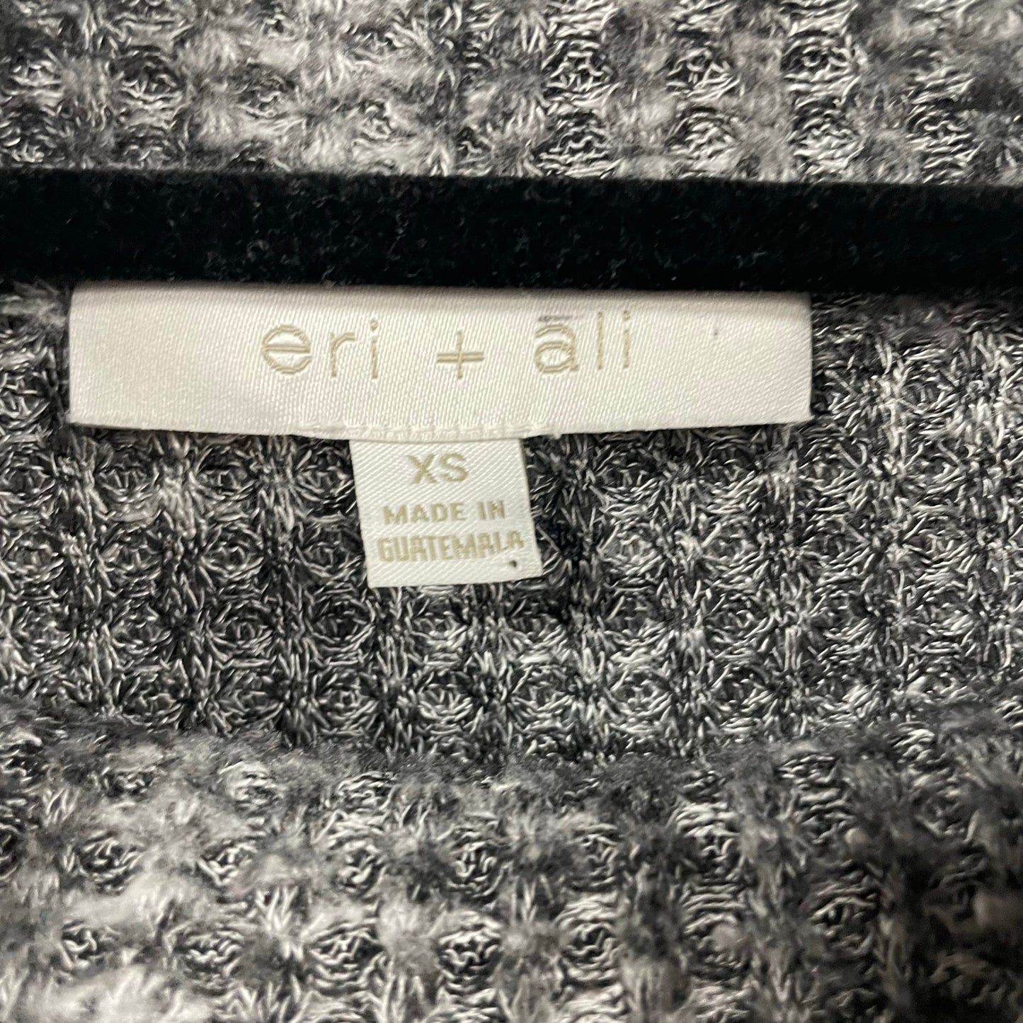 Anthropologie Eri + Ali Waffle Knit Mock Neck Heathered Gray Long Sleeve Top XS