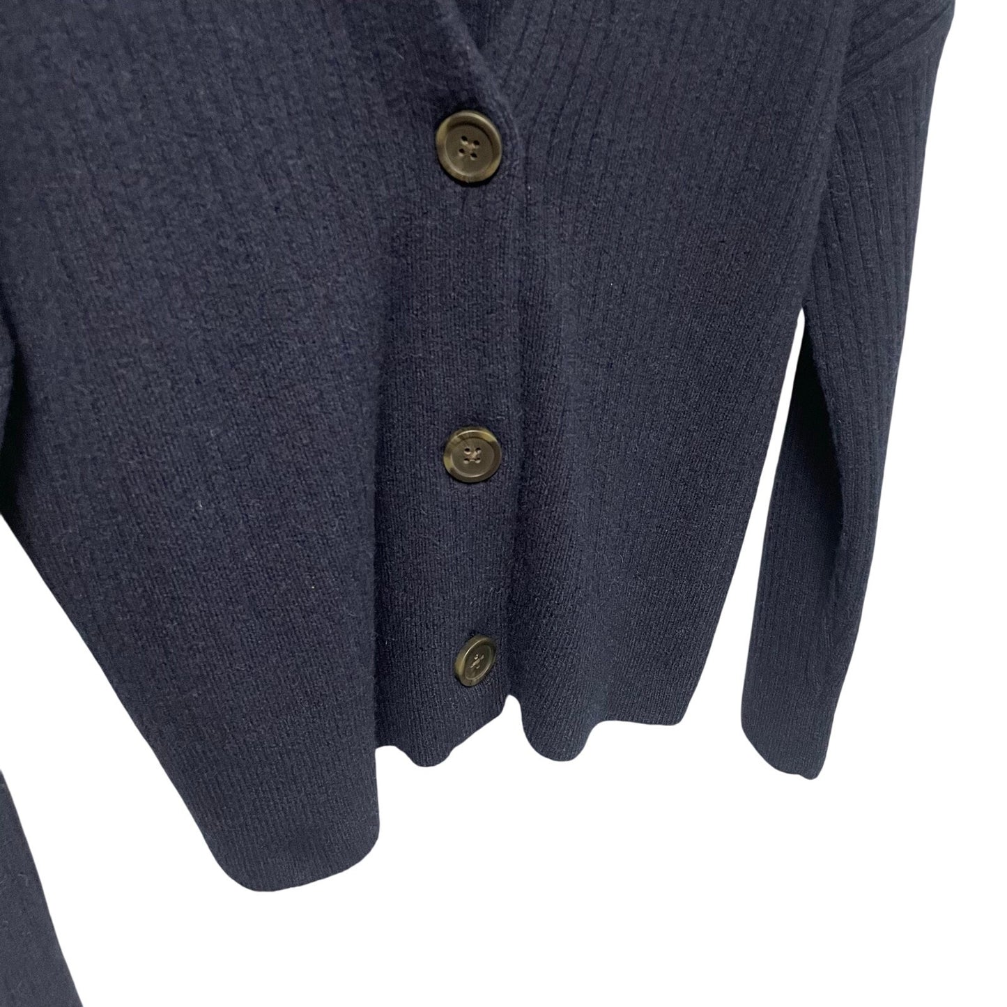 Madewell Cameron Ribbed Cardigan Sweater in Coziest Yarn Deep Indigo Womens XS
