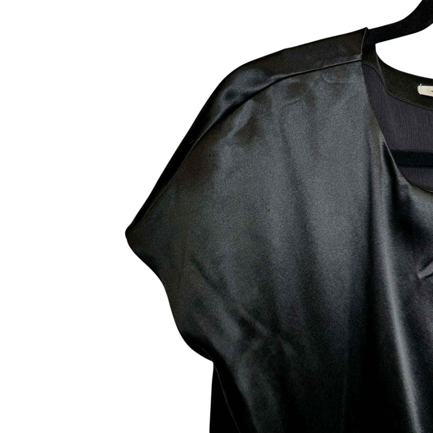 Ports 1961 Black Short Sleeve Crewneck Silk Drape Blouse Womens 4