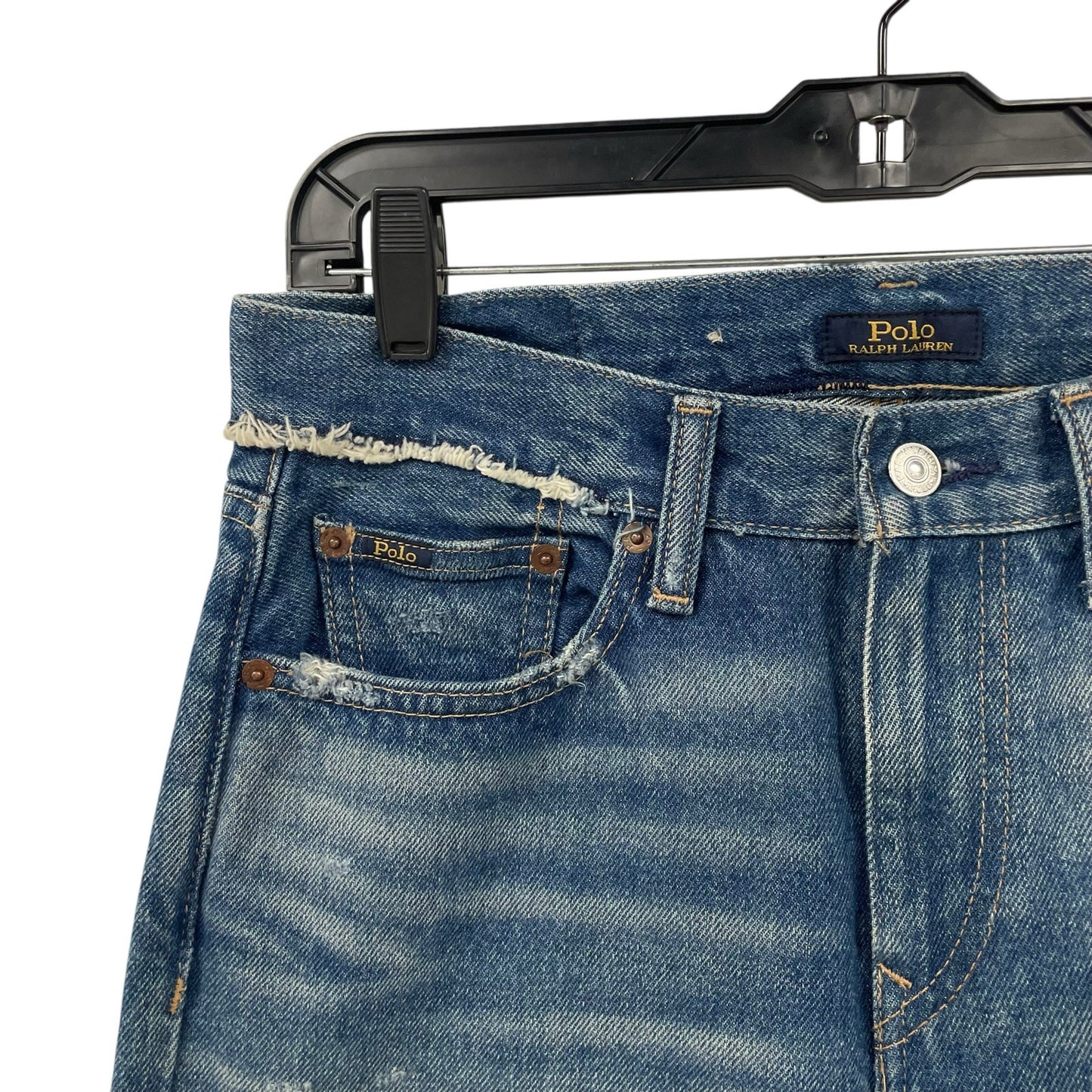 Polo Ralph Lauren The Avery Boyfriend Jean Light Wash Distressed Denim Womens 26