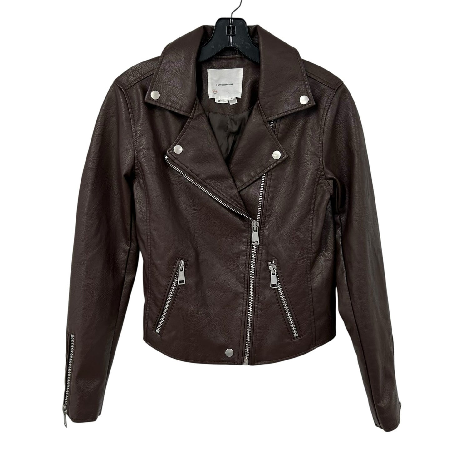 by Anthropologie Hot Fudge The Saige Faux-Leather Moto Jacket Womens Size XS