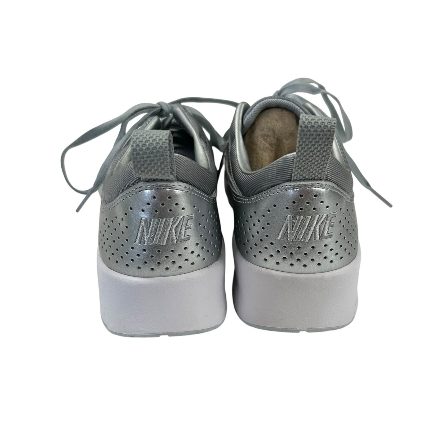 Nike Air Max Thea Metallic Silver Chrome Lace Up Sneakers Womens 7.5
