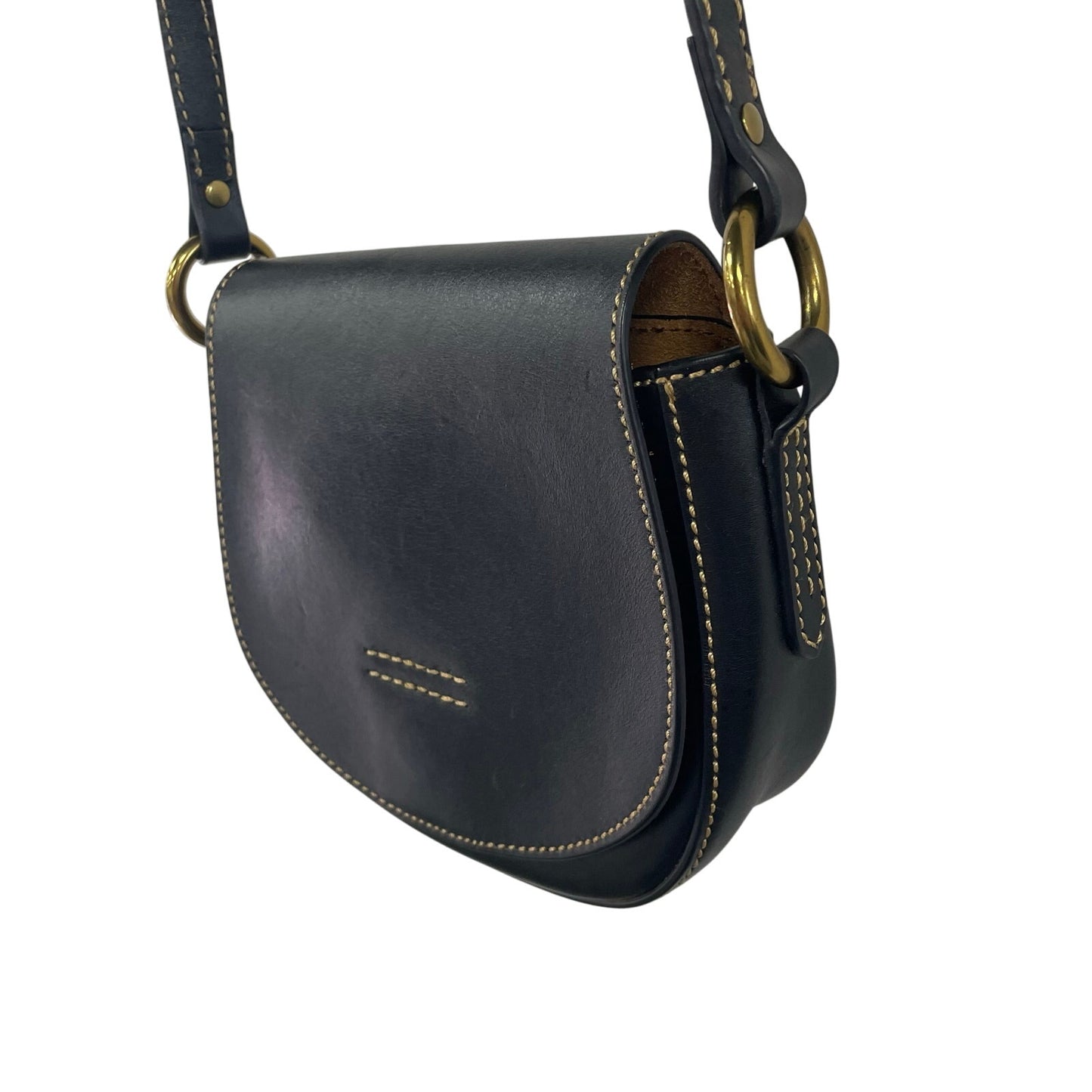 Frye Harness Black Leather Small Crossbody Saddle Bag