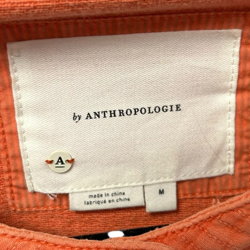 by Anthropologie Light Orange Joyce Textured Full Zip Moto Jacket Womens Medium