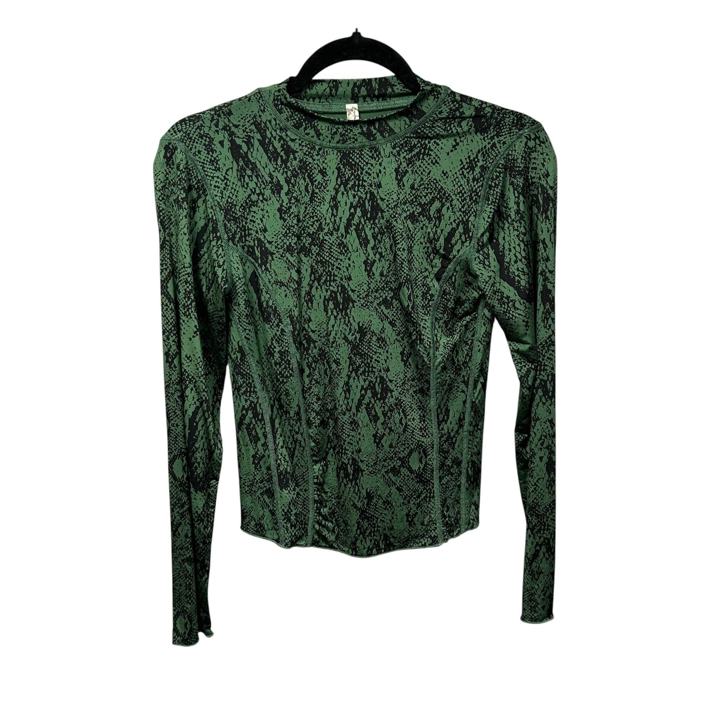 Intimately Free People Green Black Snake Print Long Sleeve Top Womens Medium