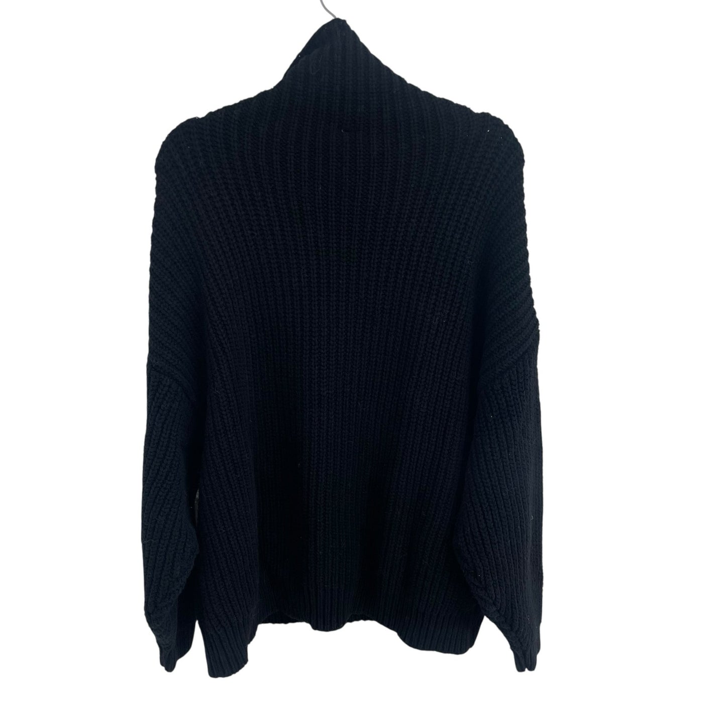 Free People Swim Too Deep Turtleneck Sweater Black Oversized Fit Womens Medium
