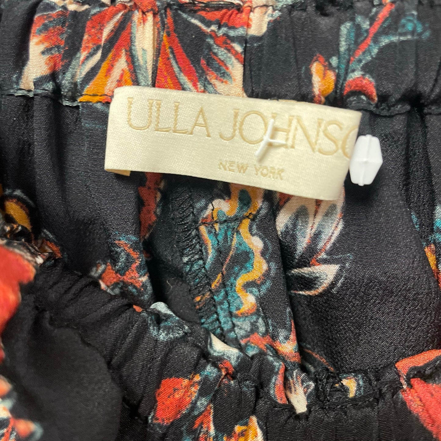 Ulla Johnson Leica Belted 100% Silk Paperbag Shorts Obsidian Floral Print Size 0