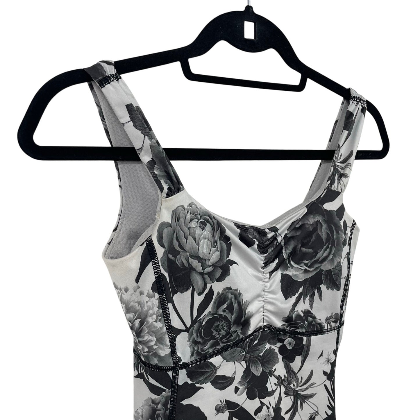 Lululemon Athletica Aria Tank II Brisk Bloom Black White Floral Print Womens 4