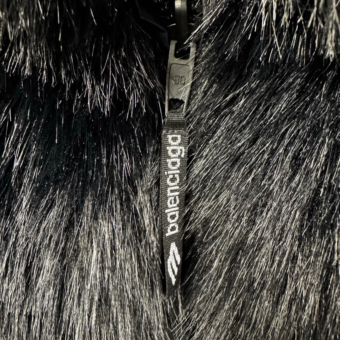 NWT Balenciaga Black Faux Fur Reversible Ski Jacket Womens 6