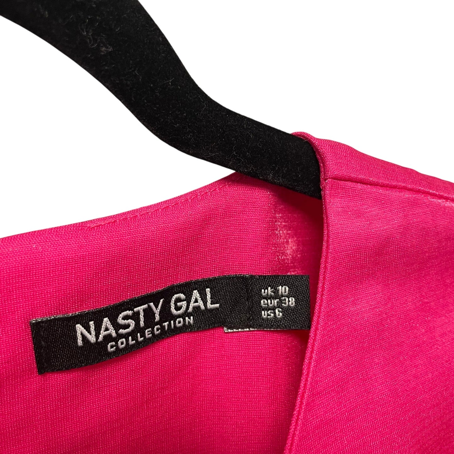 Nasty Gal Smock It to Me Puff Sleeve Mini Dress Metallic Pink Womens 6
