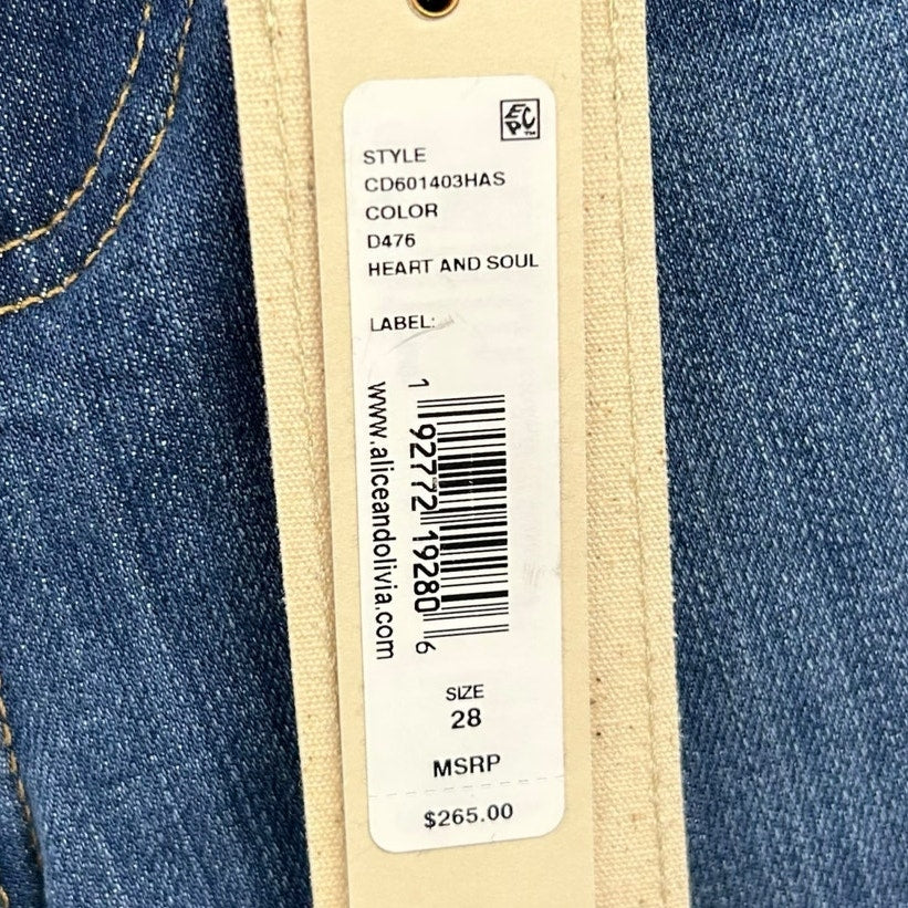 Alice + Olivia Jeans Heart and Soul Good High Rise Ankle Tie Jeans Womens 28