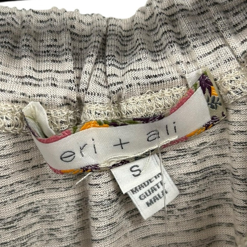 NWT Eri + Ali Anthropologie Short Fringe Trim Sleeve Asymmetric Top Womens Small