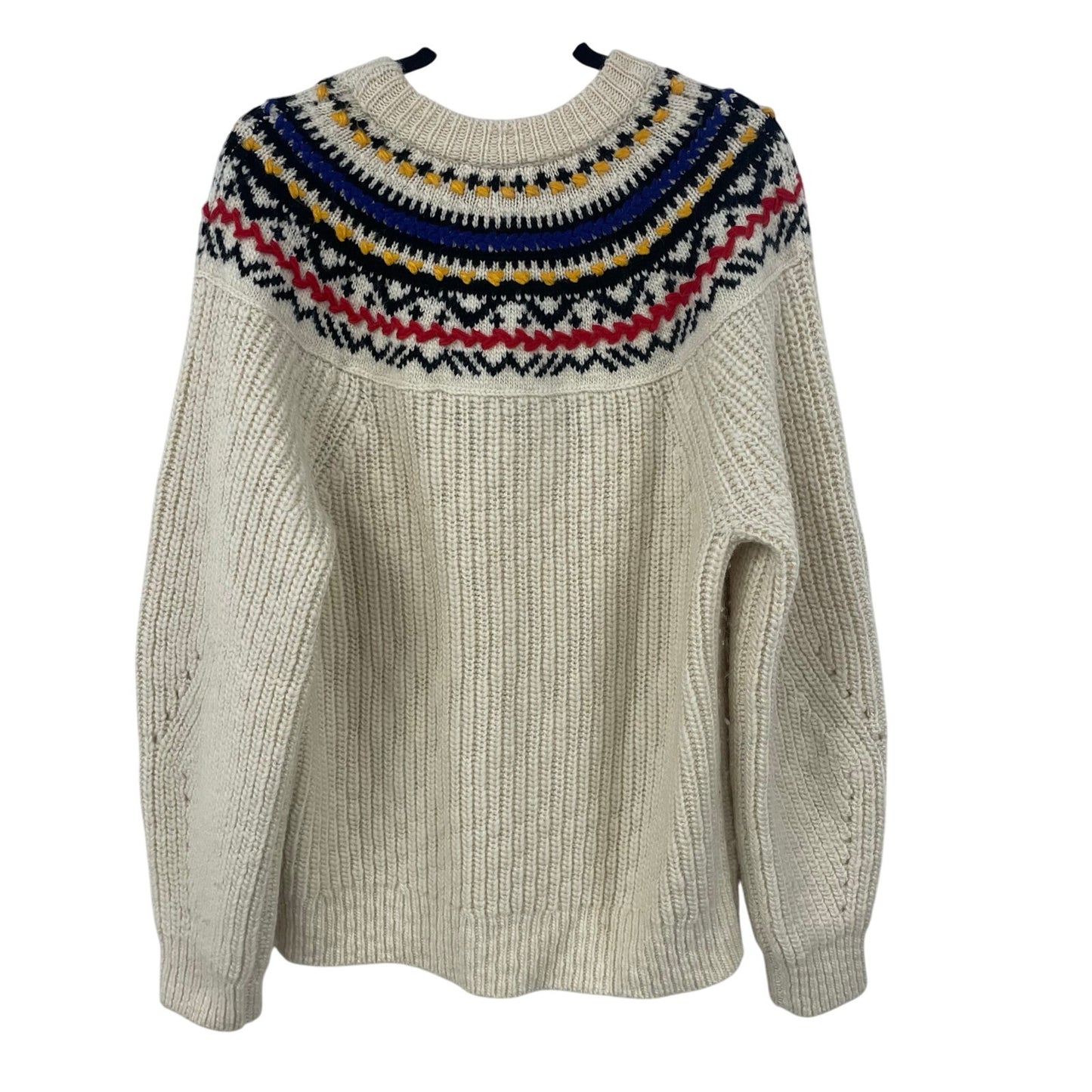 Isabel Marant Gillen Jumper Fair Isle Wool Knit Sweater Cream Multicolor Medium