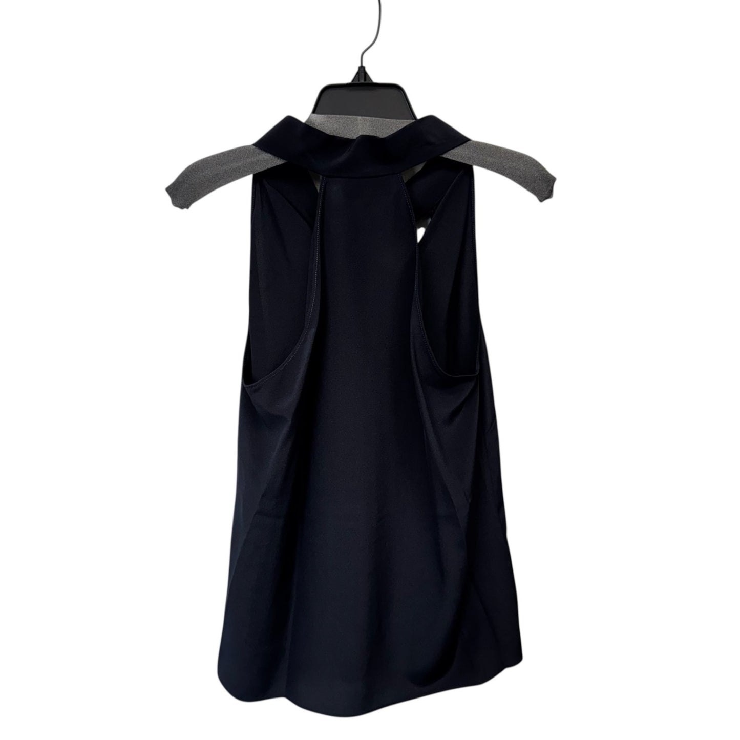 NWT Nili Lotan Dark Navy Sleeveless Zelie Silk Tie Halter Neck Top Womens 0
