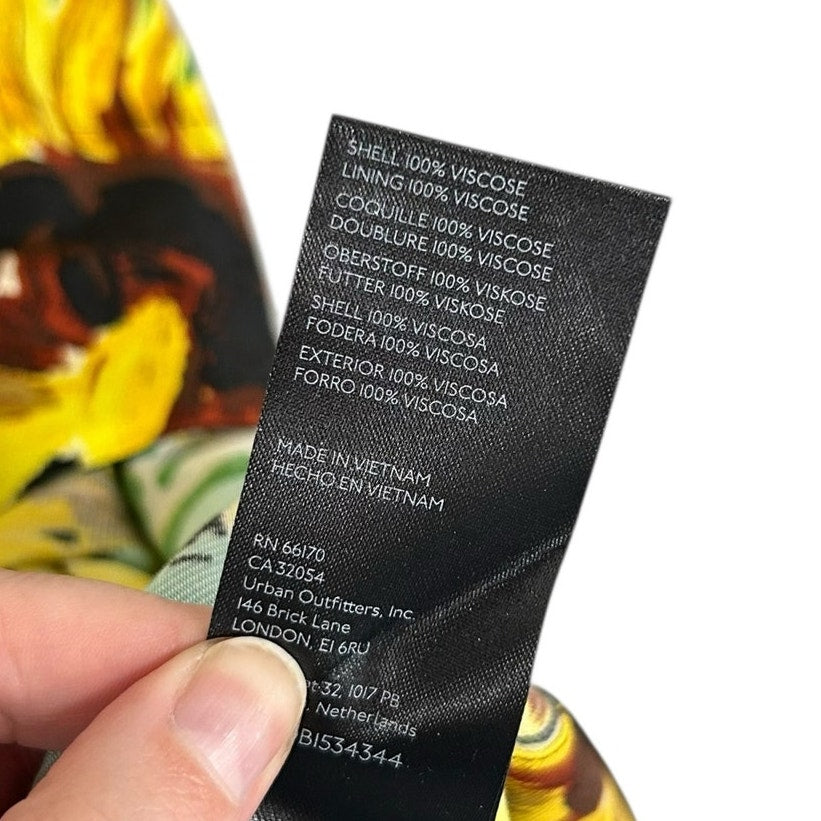 NWT Maeve by Anthropologie Yellow Black Sunflower Print Strapless Dress XS