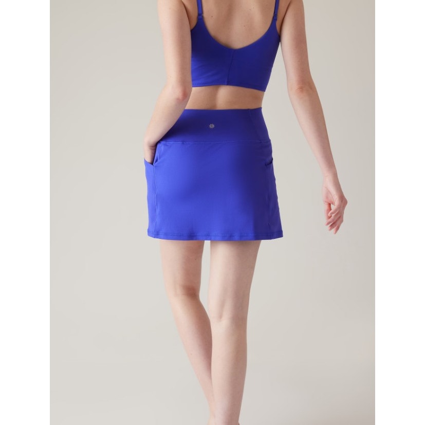 NWT Athleta Blue Pull On Salutation Stash Quick Drying Skort Womens Medium