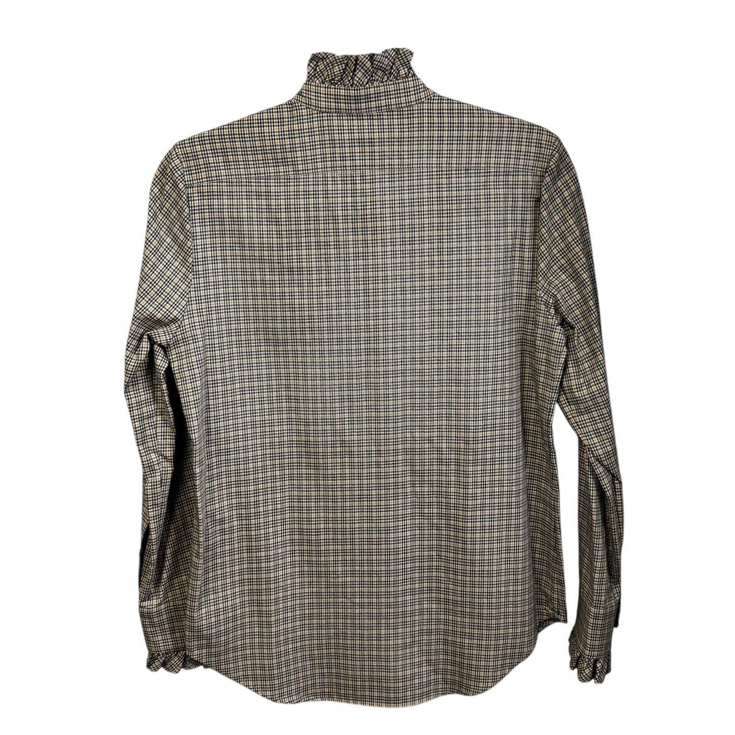 NWT Nili Lotan Honey Check Print Long Sleeve Lydia Button Down Womens X-Small