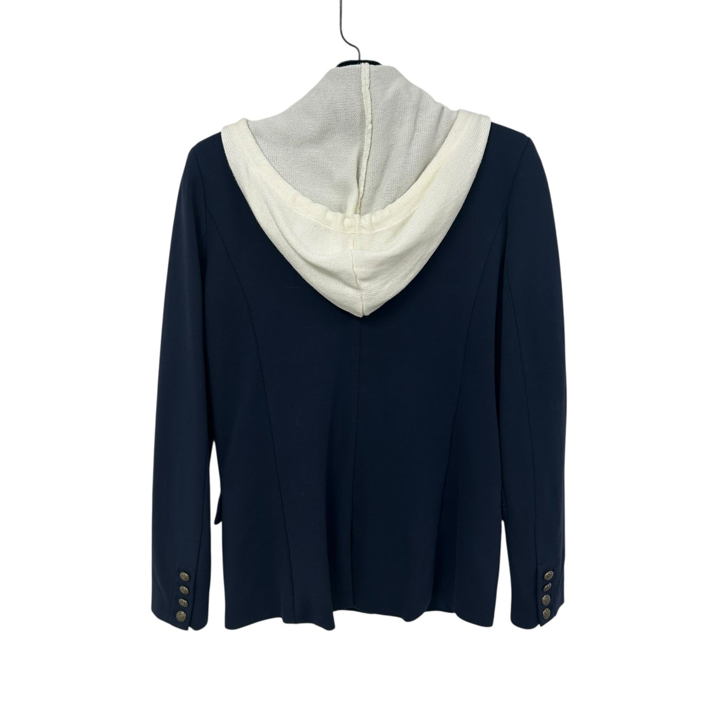 Evereve Navy White Removable Dickey Front Button Dawson Blazer Womens XS