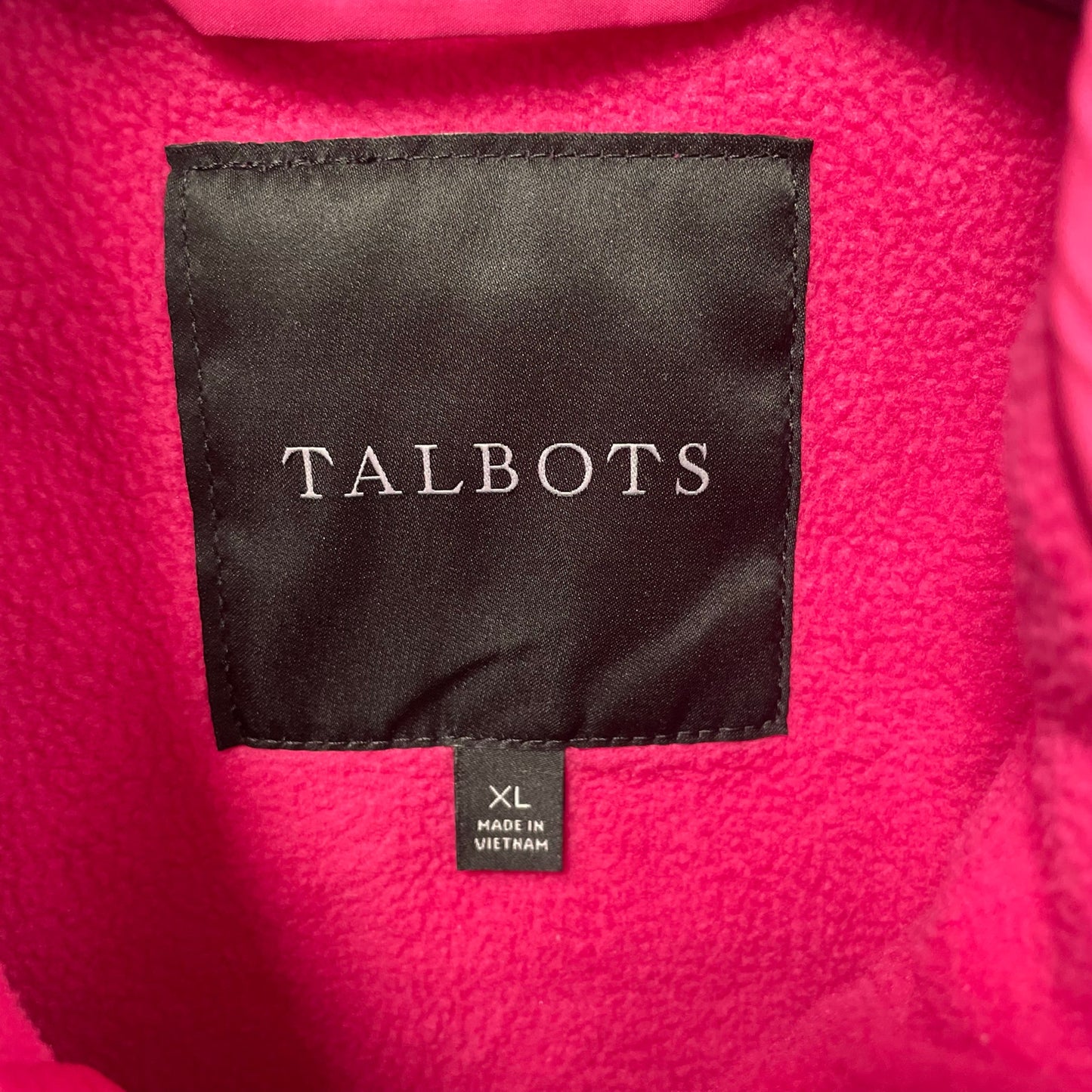Talbots Pink Quilted Fleece Lined Zip Up Snap Button Puffer Vest Womens XL