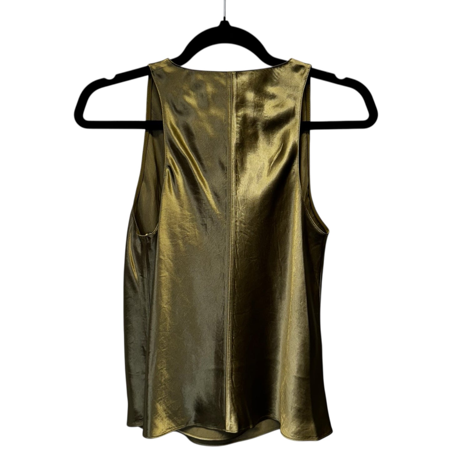 NWT Vince Earthly Green Sleeveless Surplice Neck Satin Tank Top Womens X-Small