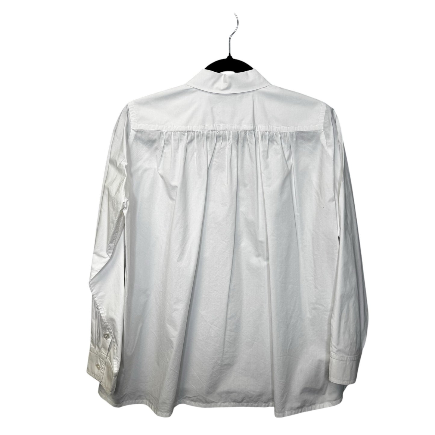 Tory Burch White Long Cuff Sleeve Button Front Cotton Poplin Shirt Womens Small