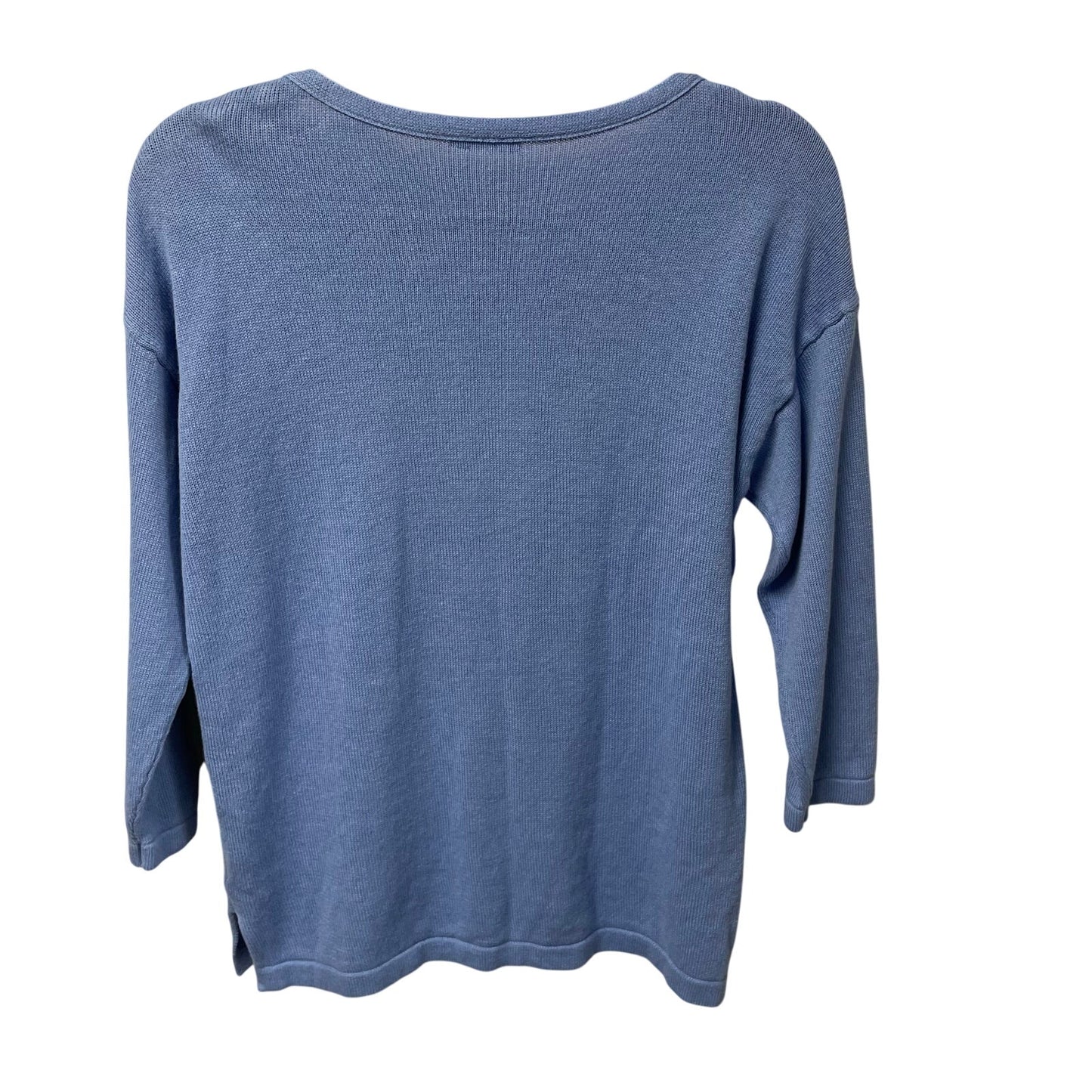 J. McLaughlin Linen Cotton Blend 3/4 Sleeve Sweater Light Blue Womens Size Small