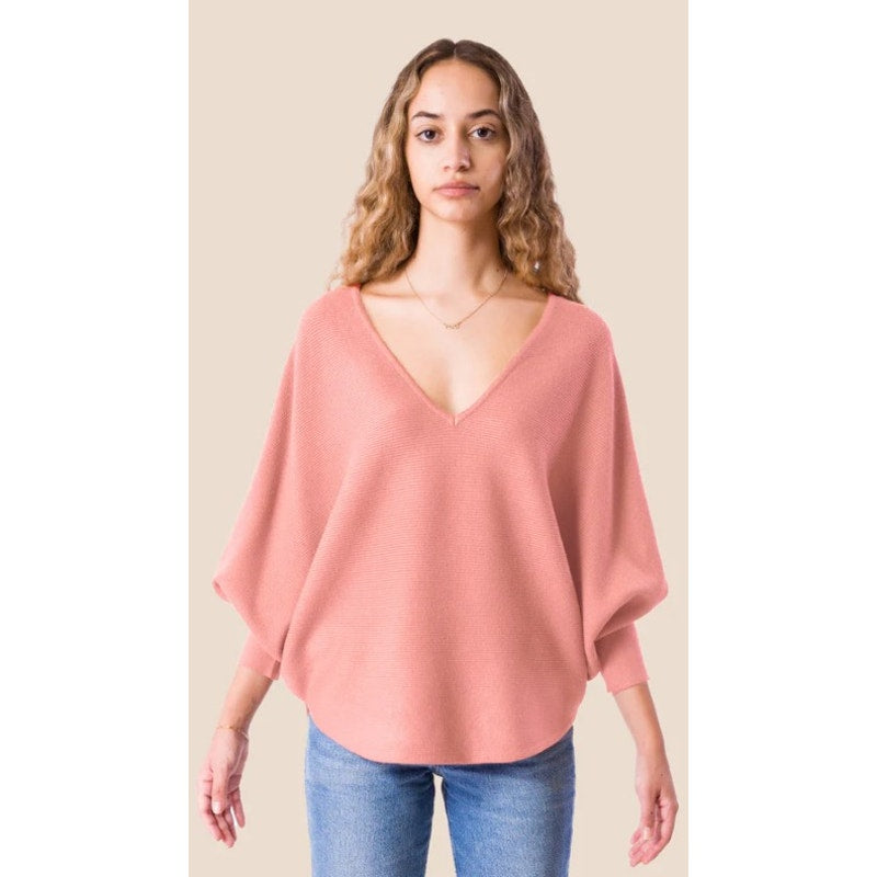 NWT Kerisma Dusty Pink RYU V Neck Sweater Top Womens Size Small / Medium