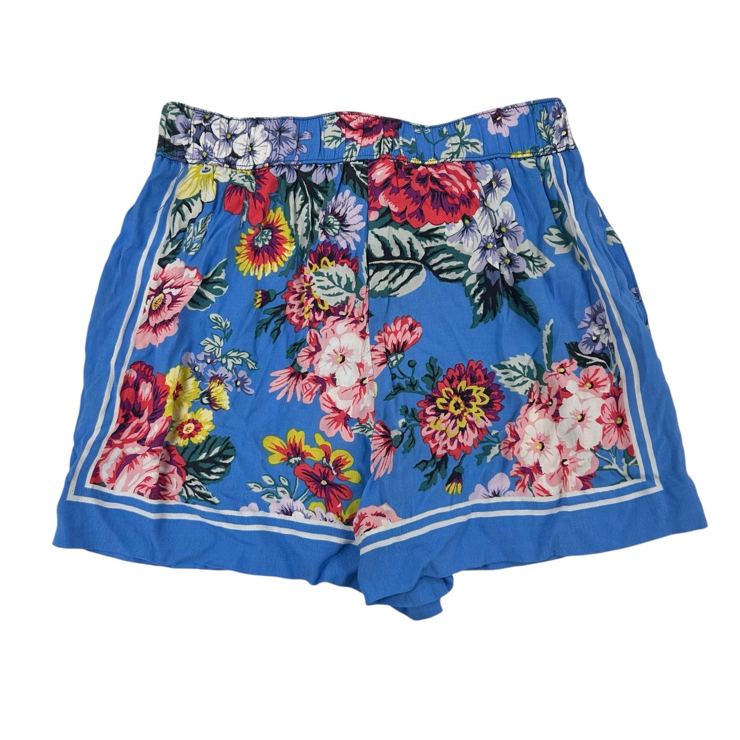 Maeve by Anthropologie Blue Mulitcolor Floral Scarf-Printed Shorts Womens Small