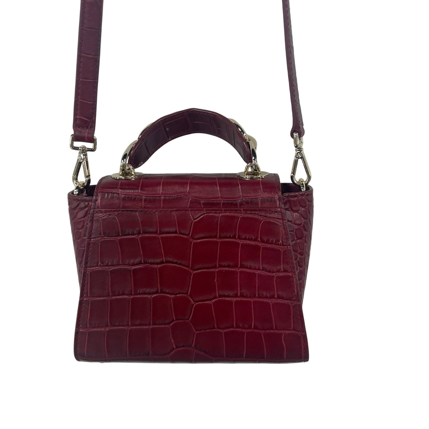 Kate Spade Murray St. Luxe Kim Satchel Crossbody Handbag Dark Red Leather