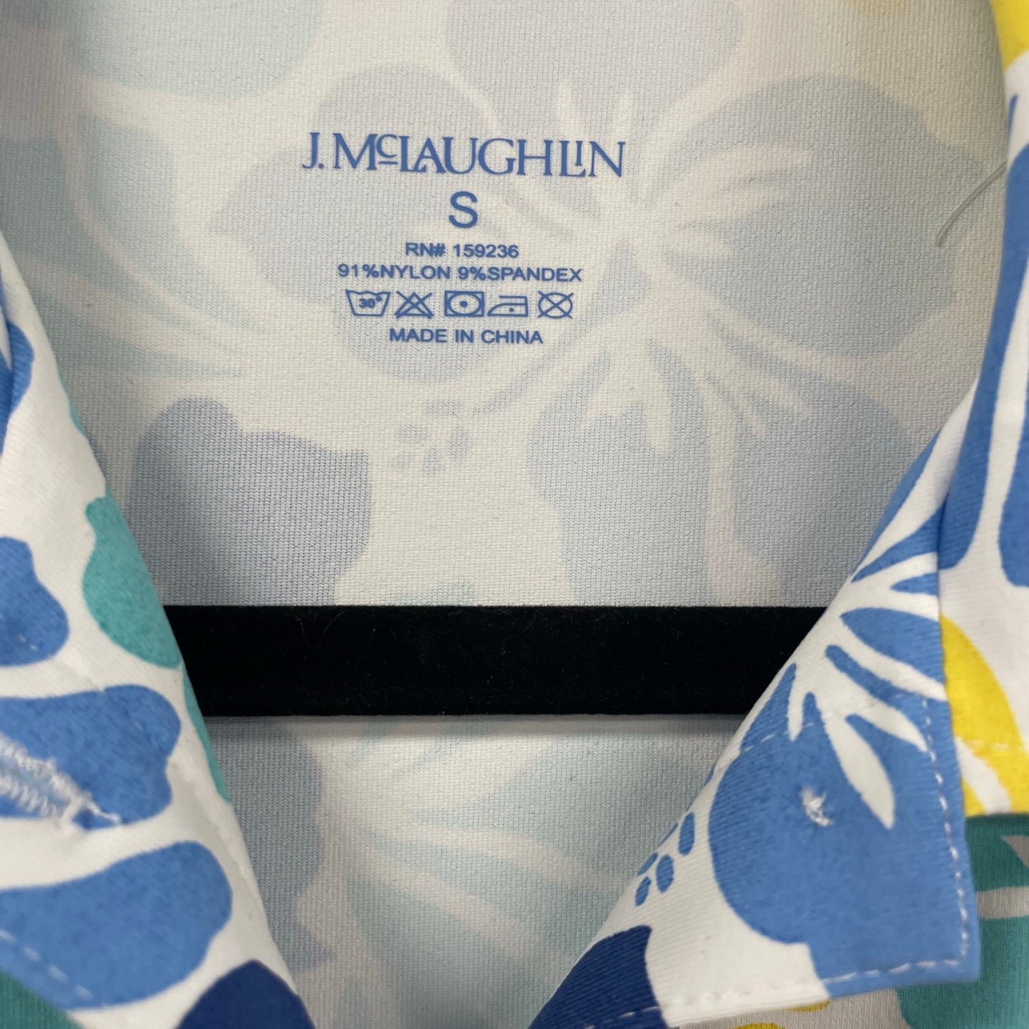 J. McLaughlin Short Sleeve Pleated Tennis Dress Blue Yellow Floral Print Small