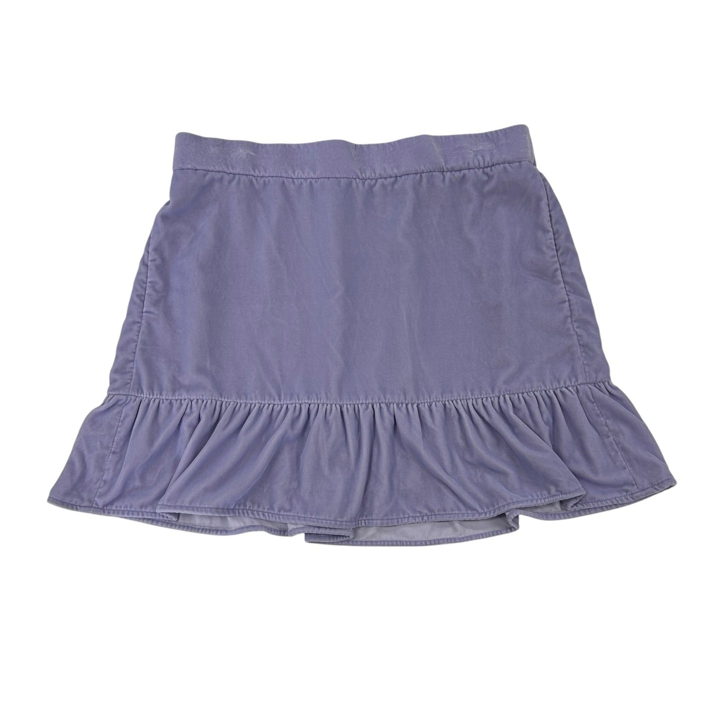 J. Crew Light Purple Velvet Peplum Pull On Mini Skirt Womens Large?