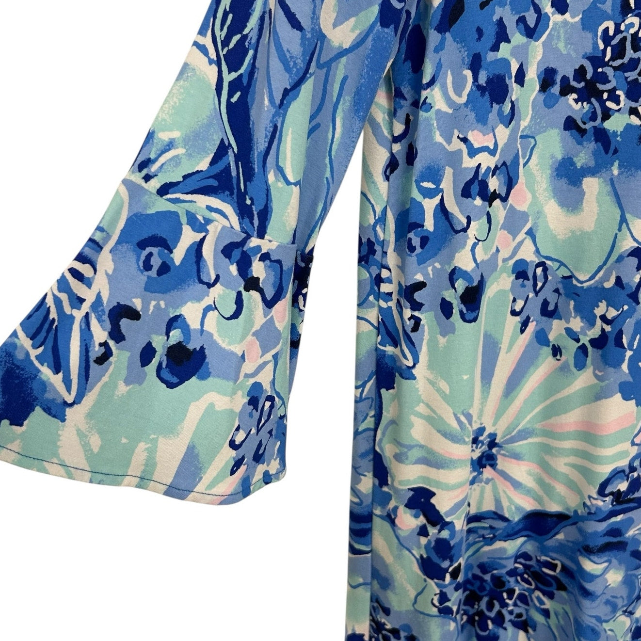 Lilly Pulitzer Ophelia Floral Print 3/4 Bell Sleeve Mini Dress Womens Small