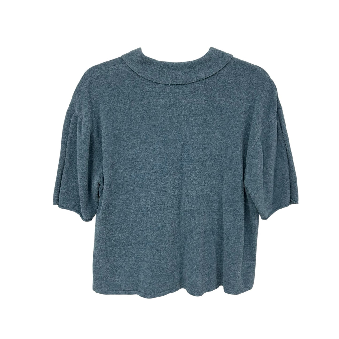 Barefoot Dreams CozyChic Ultra Lite Blue Cropped Short Sleeve Shirt Womens Small