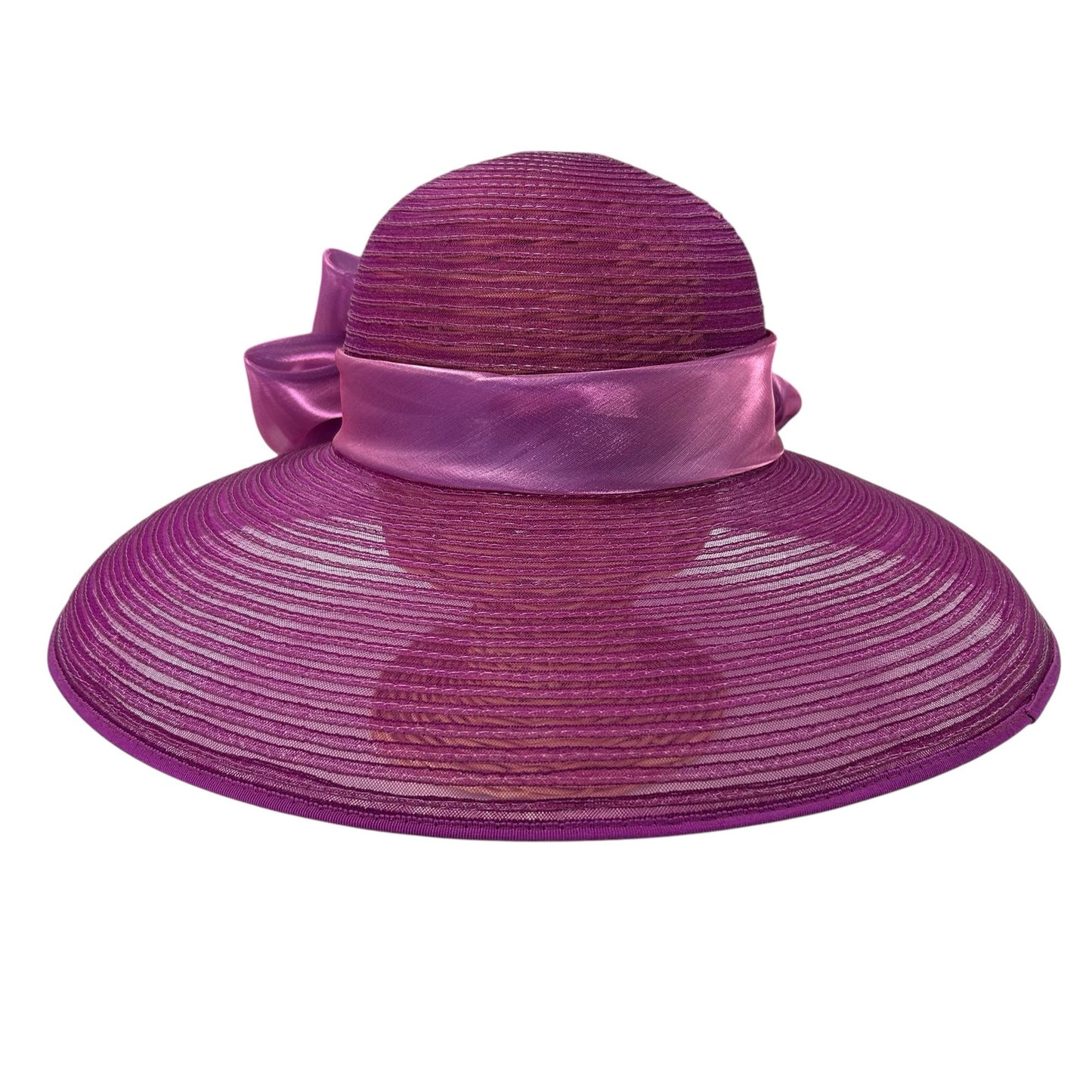 Scala Collezione Purple Satin Bow Derby / Easter / Church Hat One Size