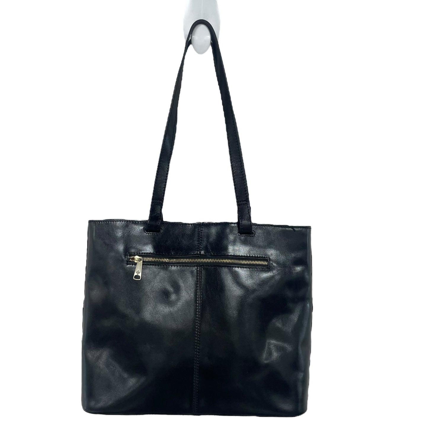 Patricia Nash Braden Tote Bag Black Brown Leather Colorblock Patchwork AS IS