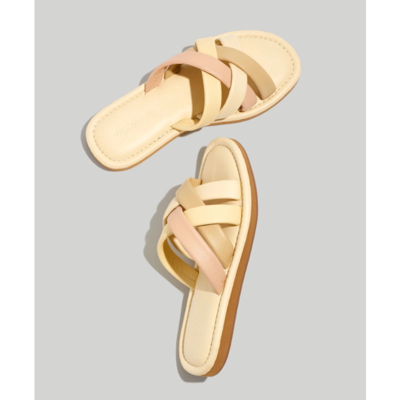 Madewell Buttered Scone Multi Leeandra Puffy Strap Slide Sandal Womens 8