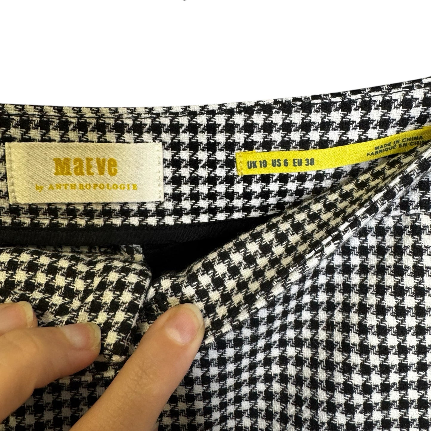 Maeve by Anthropologie Black White Houndstooth Tailored Culotte Shorts Womens 6