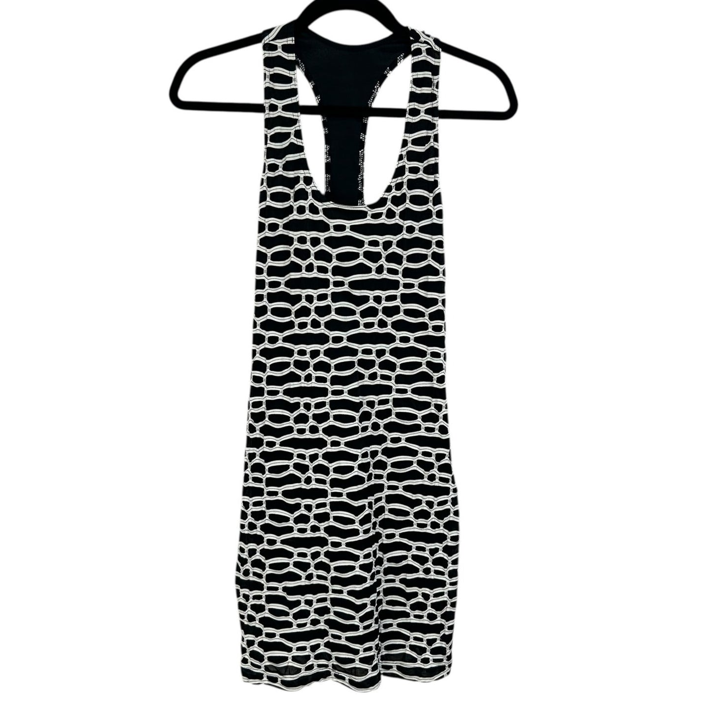 Joseph Ribkoff Black White Textured Sleeveless Mini Bodycon Dress Womens Size 6