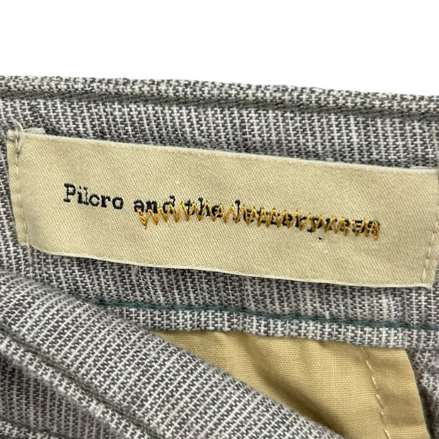 Pilcro and the letterpress Gray Linen Blend Wide Leg Pants Womens Petite 4
