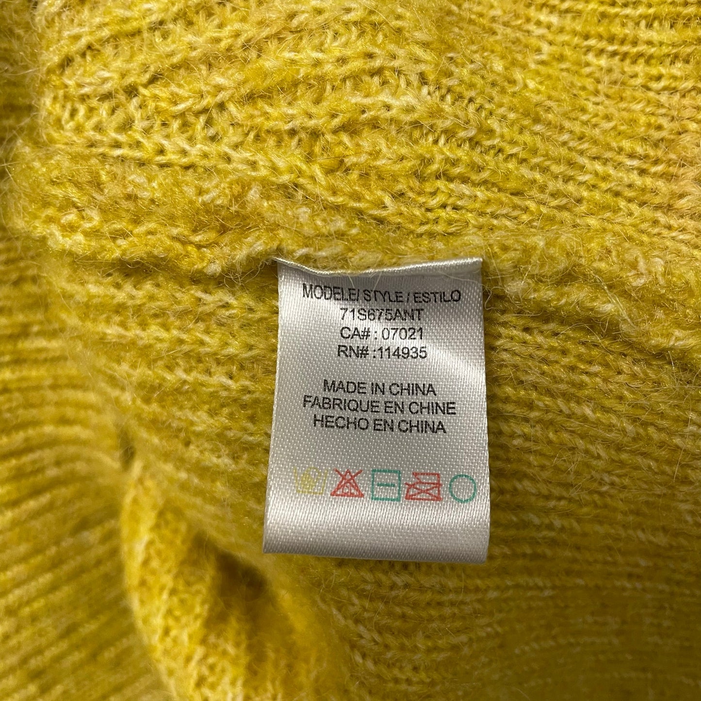 By Anthropologie Pullover Mock Neck Sweater Dark Yellow Acrylic Knit Size Medium