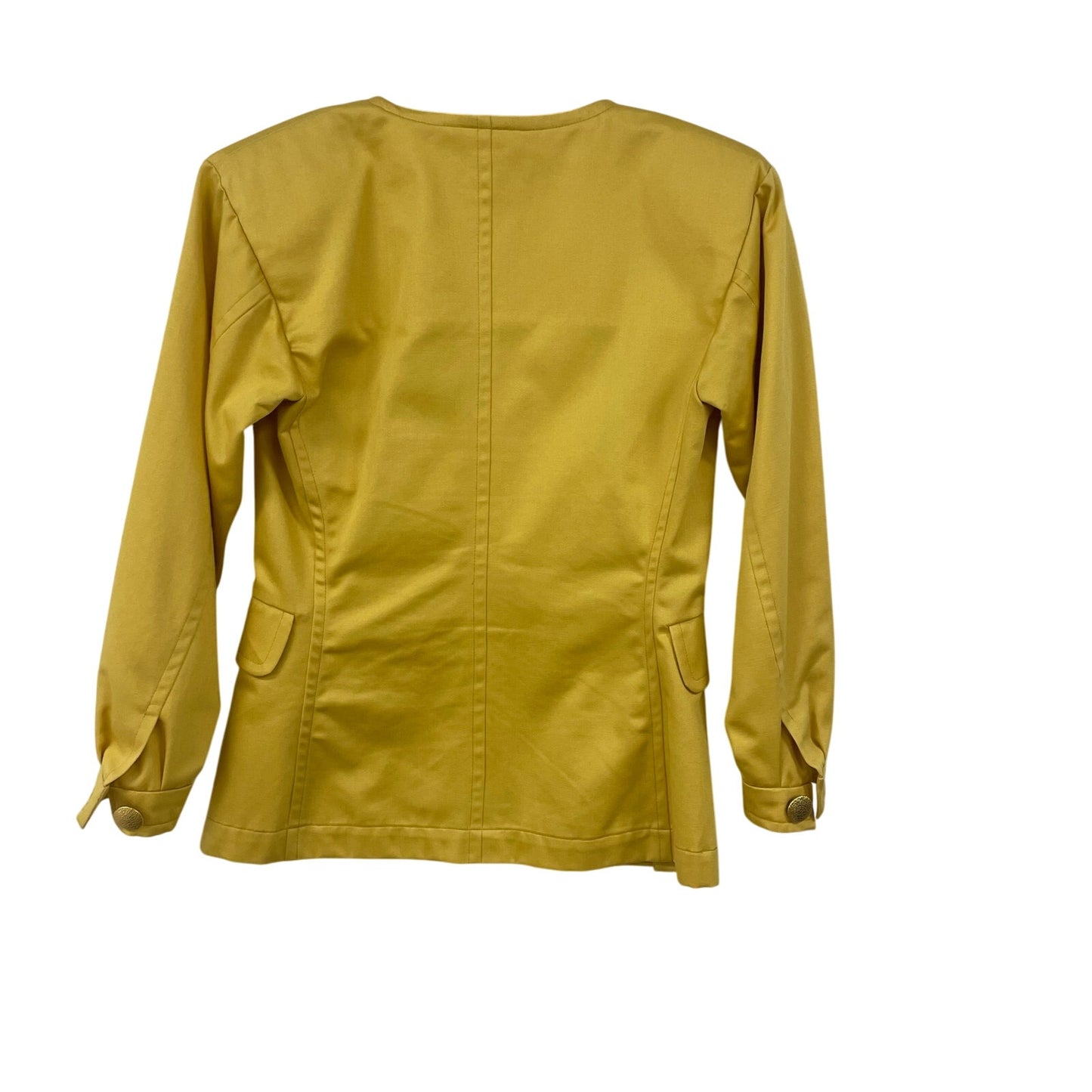 Vintage Yves Saint Laurent Button Front Yellow Cotton Jacket Womens 34 / US XS