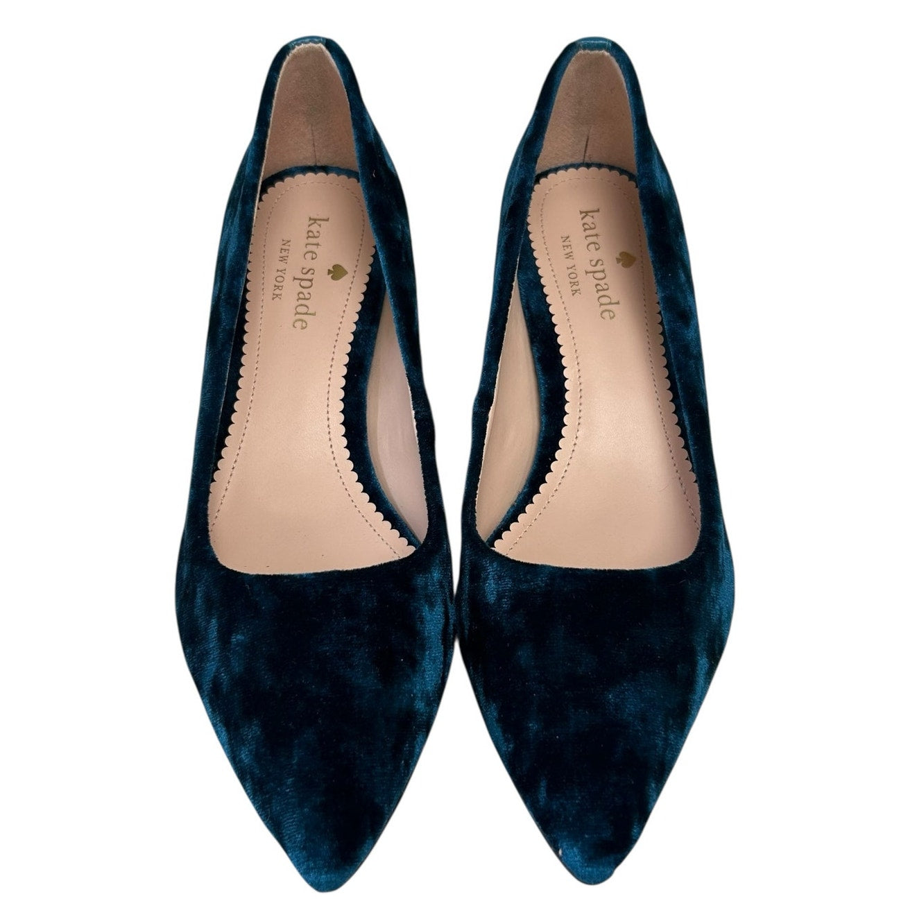 Kate Spade Blue Crystalline Crushed Velvet Rhinestone Heel Pumps Womens 7