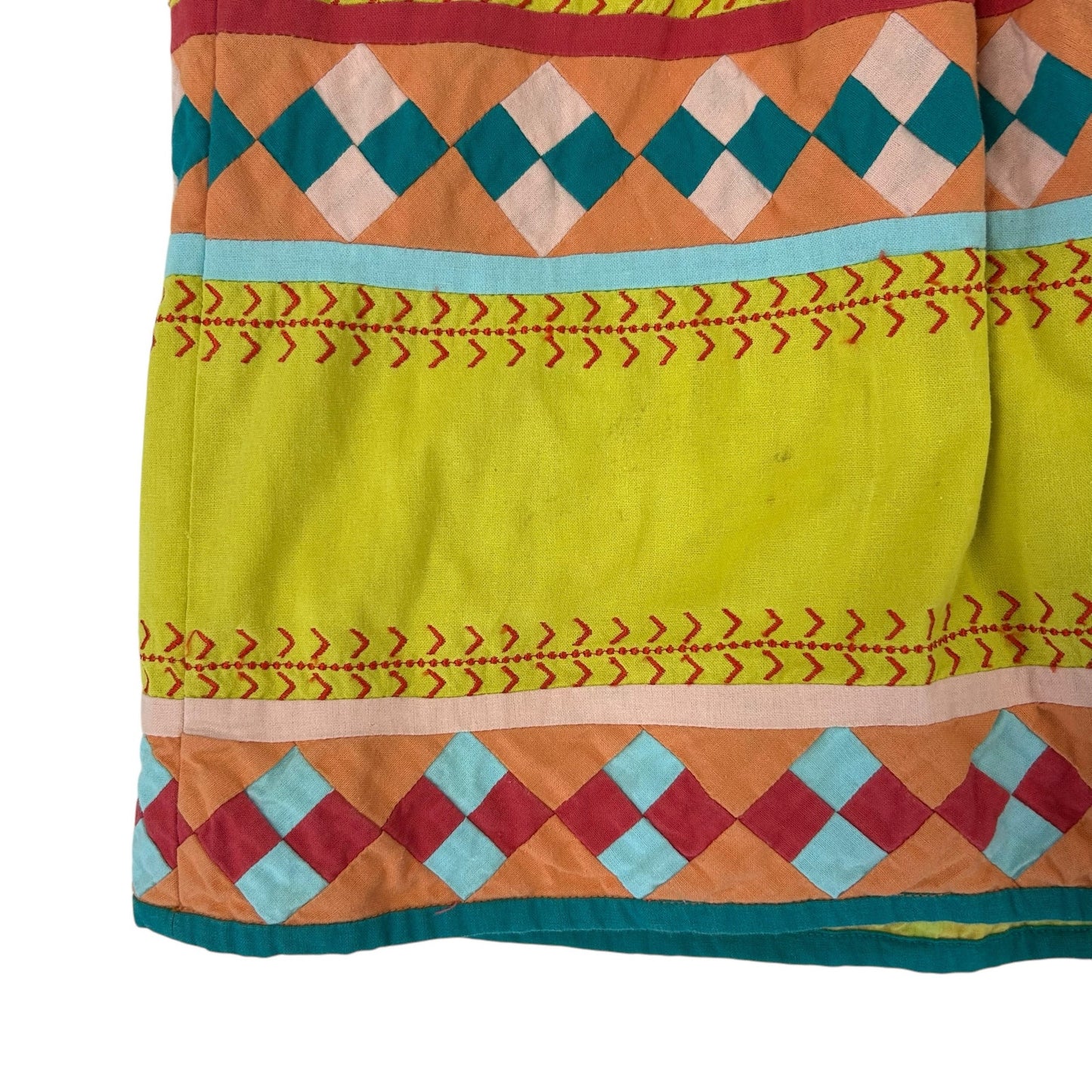 Leifsdottir Anthropologie Quilotoa Yellow Multicolor Strapless Dress Womens 10