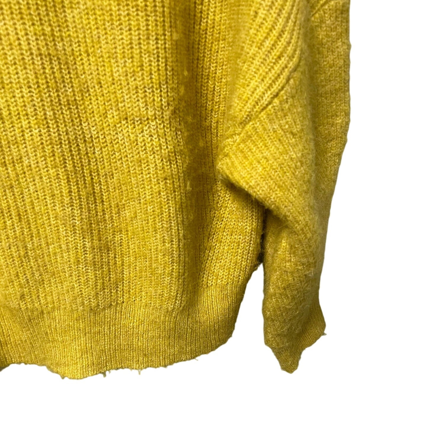 By Anthropologie Pullover Mock Neck Sweater Dark Yellow Acrylic Knit Size Medium