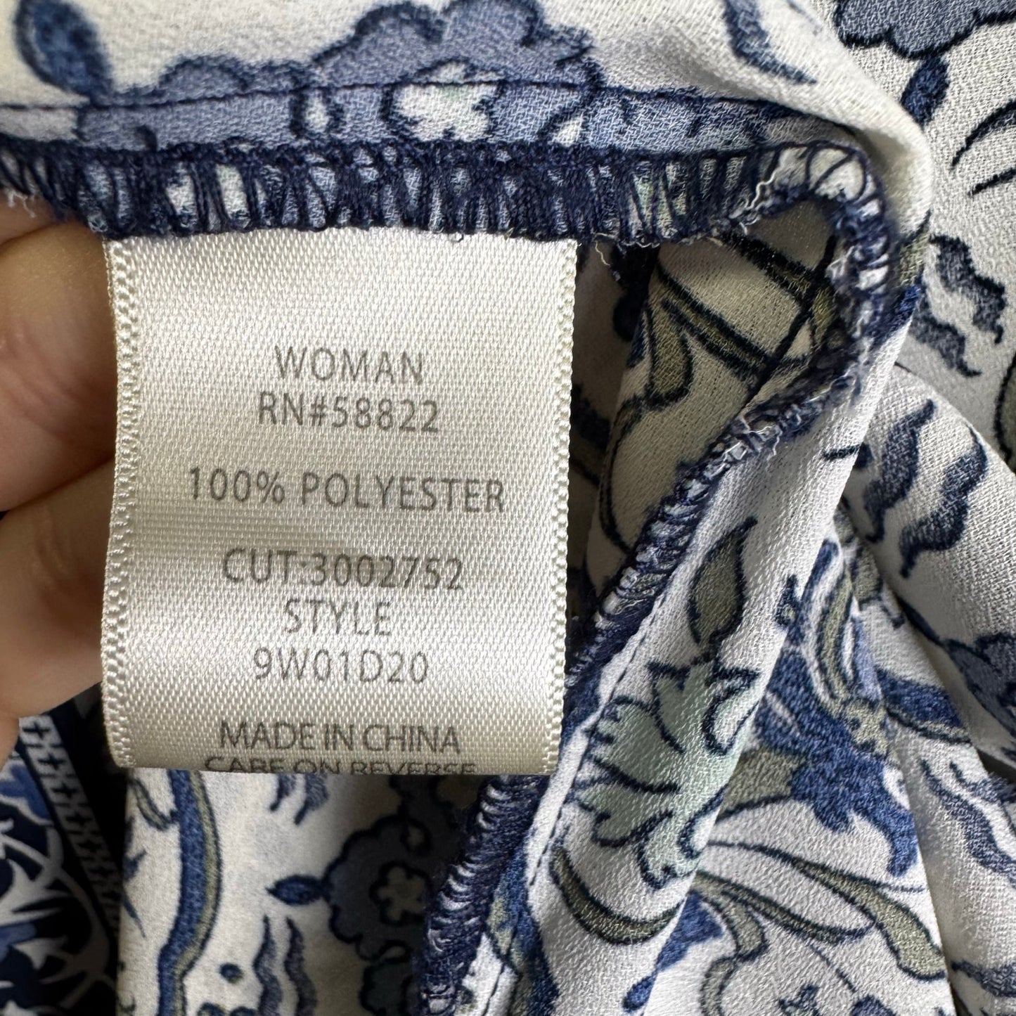 Max Studio Blue White Print Long Kimono Sleeve Open Front Cardigan Womens 1X